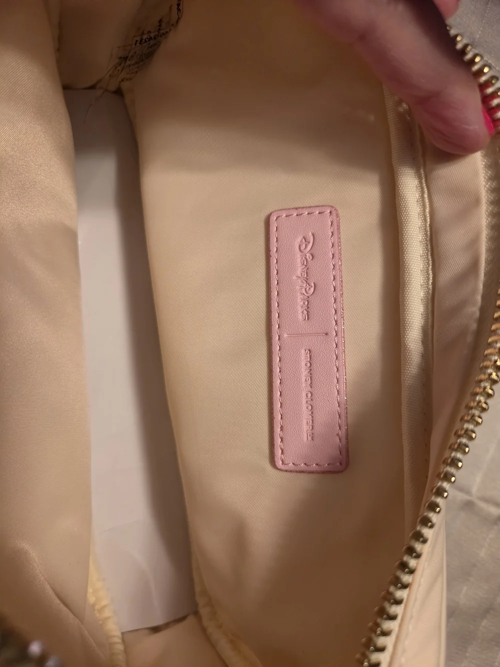 Stoney Clover Lane White Cosmetic Pouch with Pastel Castle Embroidery